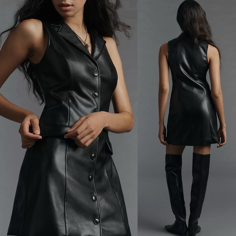 PAIGE Graciella Faux-Leather Mini Dress - Picture 3 of 14